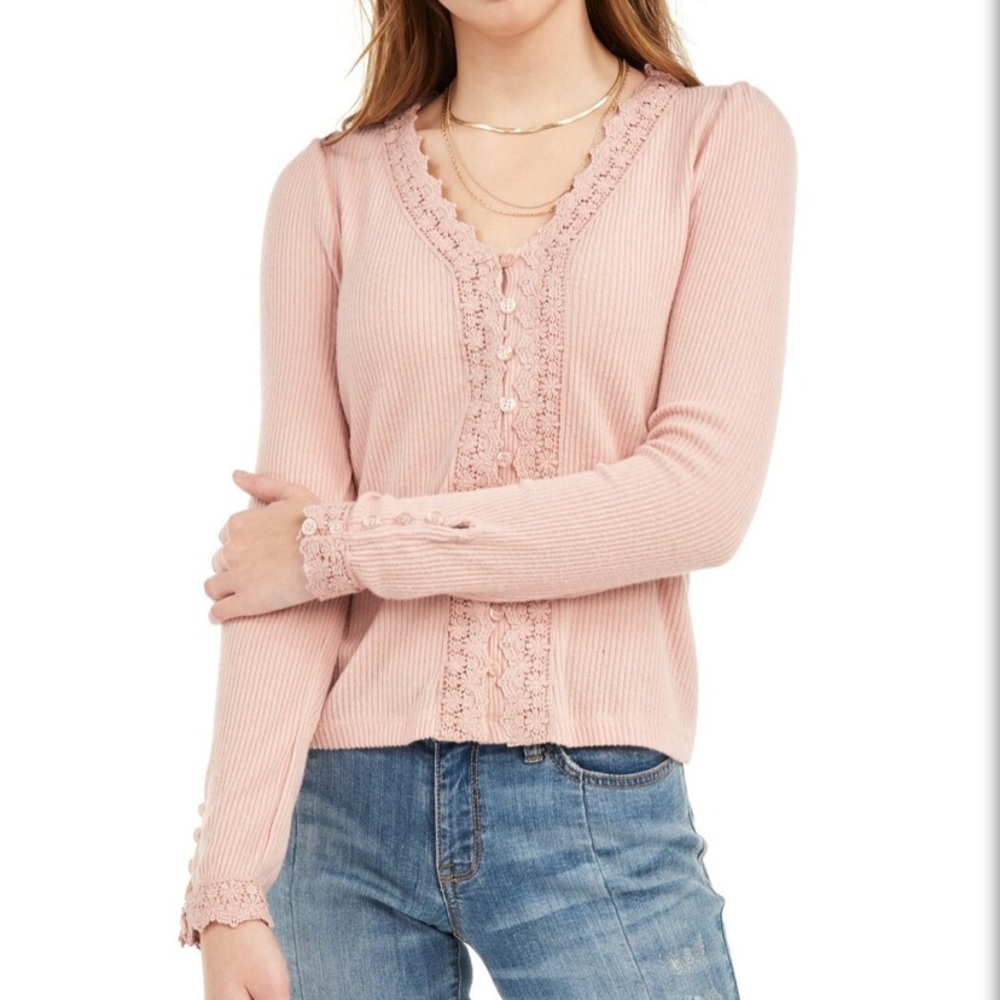 American Rag pink button up cardigan